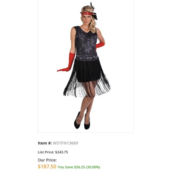 Black Flapper Dress with Purple Iridescent Beading and Fringe Hem - Picture 1 of 3